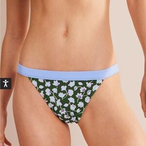Boden Tanga Floral Bikini Bottom with Blue Trim 10